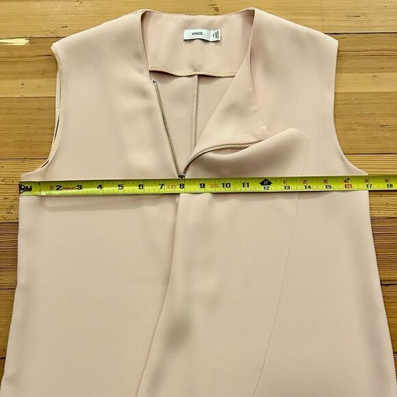 Vince Zip neck Draped Shell in New Buff. Size XS. - Picture 6 of 10